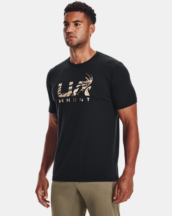 T-shirt avec logo de chasse au cerf UA pour hommes, Black, pdpMainDesktop image number 0